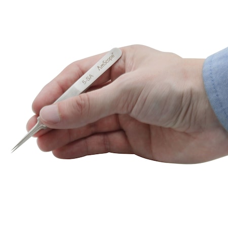 Amscope High Precision 4 1/4 in. Tapered Ultra Fine Point Tweezers TW-062-10PK